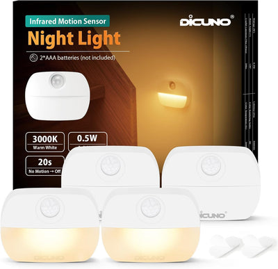 Luz Nocturna Adhesiva Sensor Movimiento 20lm 3000K Blanco Cálido