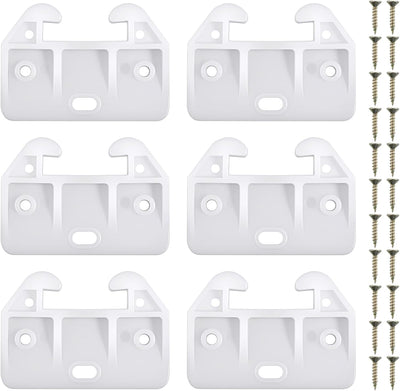 6 Pzas Guías Cajones Plástico Soportes Riel Blanco