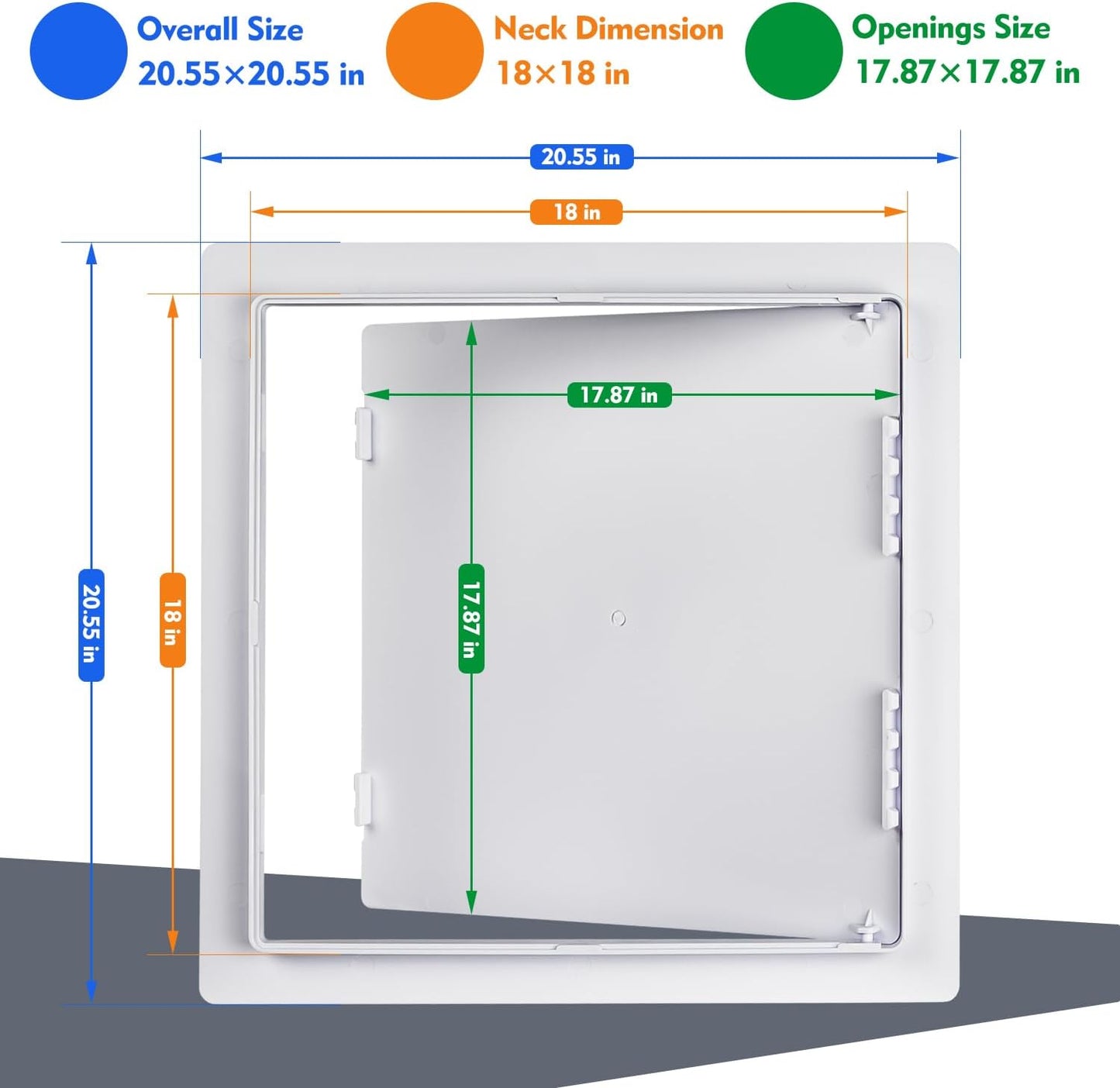 Panel de fontanería plástico 18x18pulg para techo yeso