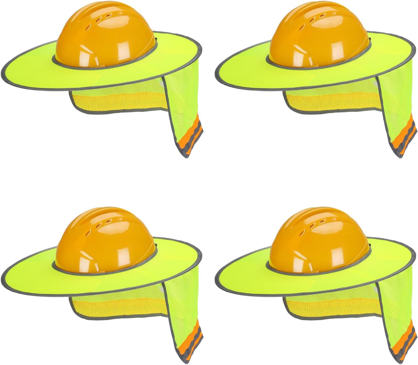 Protector solar casco set 4 amarillo malla ala completa