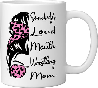 Taza de cerámica para mamá luchadora Somebodys Loud Mouth