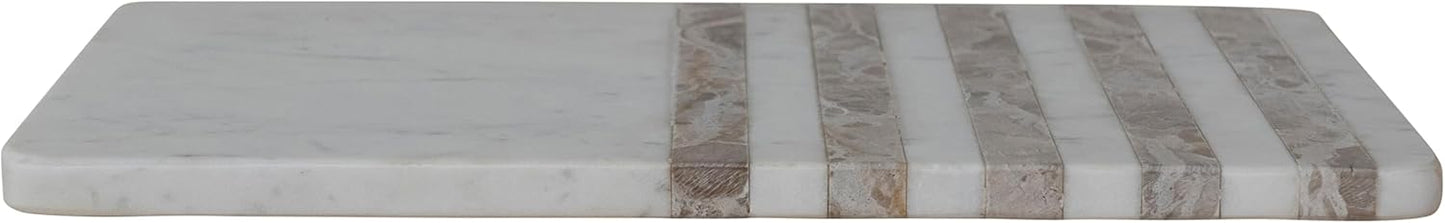 Tabla servir queso mármol diseño a rayas blanca