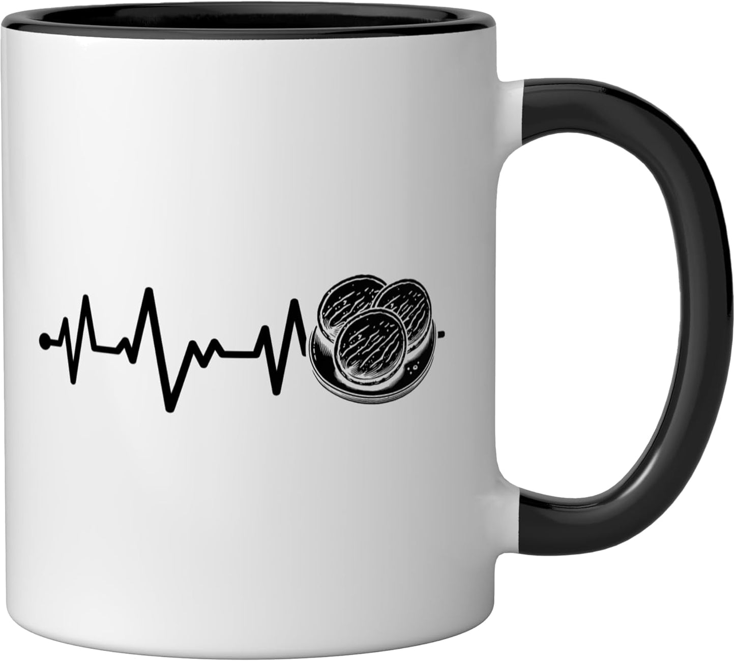 Taza cerámica para pupusas negra/blanca