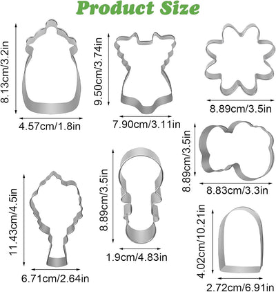 7 Cortadores Galletas Flores Silvestres Acero Inox Babero