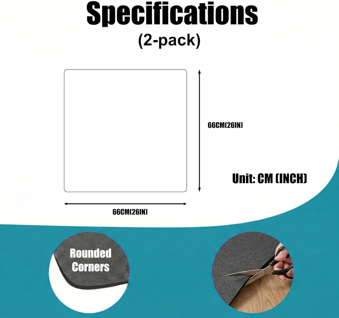Tapete protector lavadora 26x26pulg antiderrap