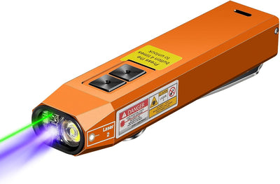 Linterna EDC USB C luz blanca UV 1000lm plana portátil naranja