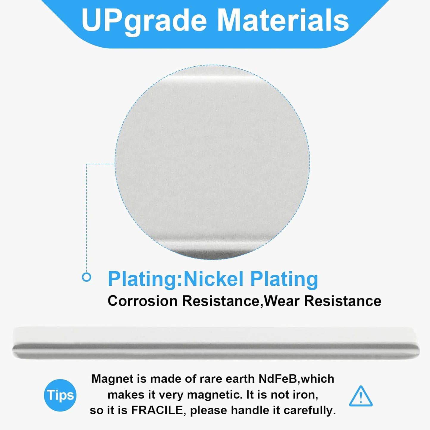 Imán neodimio para puerta ducha 2.5pulg paquete 2