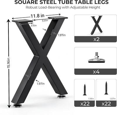 Patas mesa centro 16x11.7pulg metal resistente base repuesto