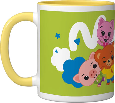 Taza Cerámica Diseño Personajes Animados Amarillo/Blanco
