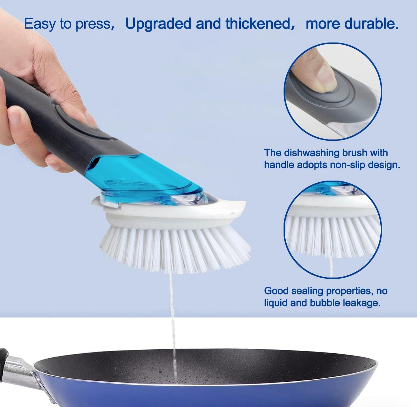 Cepillo dispensador jabón varita cocina gris