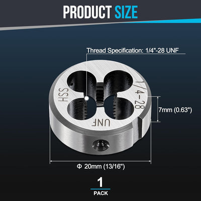 Troquel roscado UNF 1/4-28 acero veloz para inox