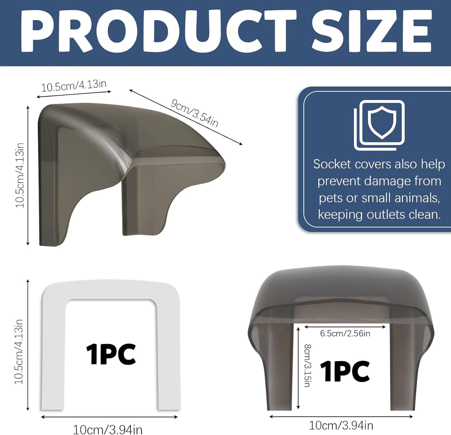 Protectores tomacorrientes exterior 3.9x4.1 pulg gris