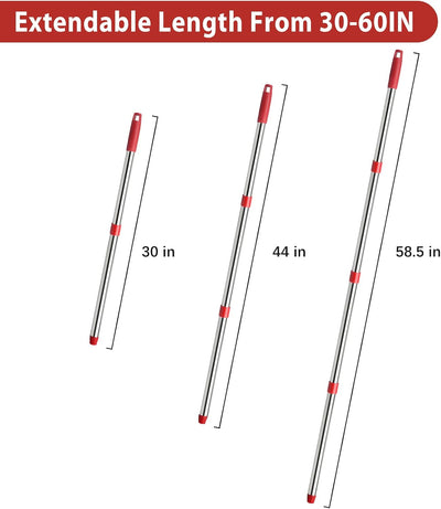 Mango trapeador giratorio 4 secciones varilla 2.5-5ft comp Ocedar