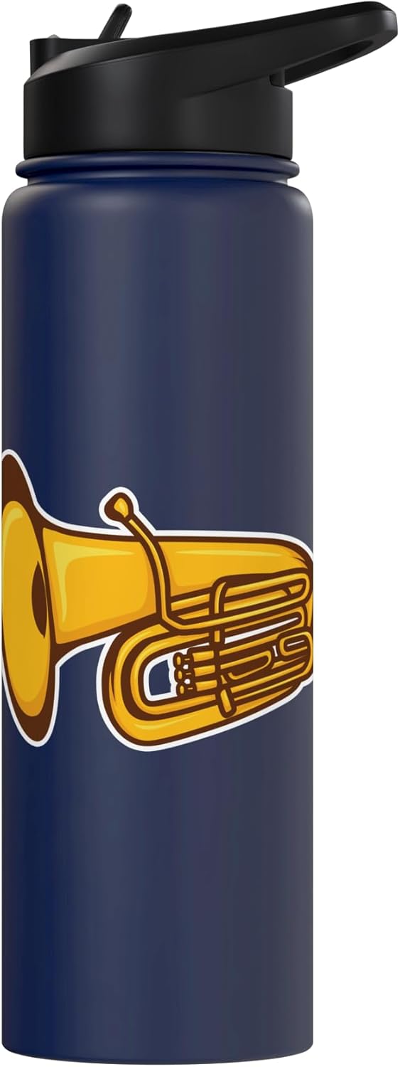 Bottella de agua aislada de acero inoxidable Tuba Sketch Tubist