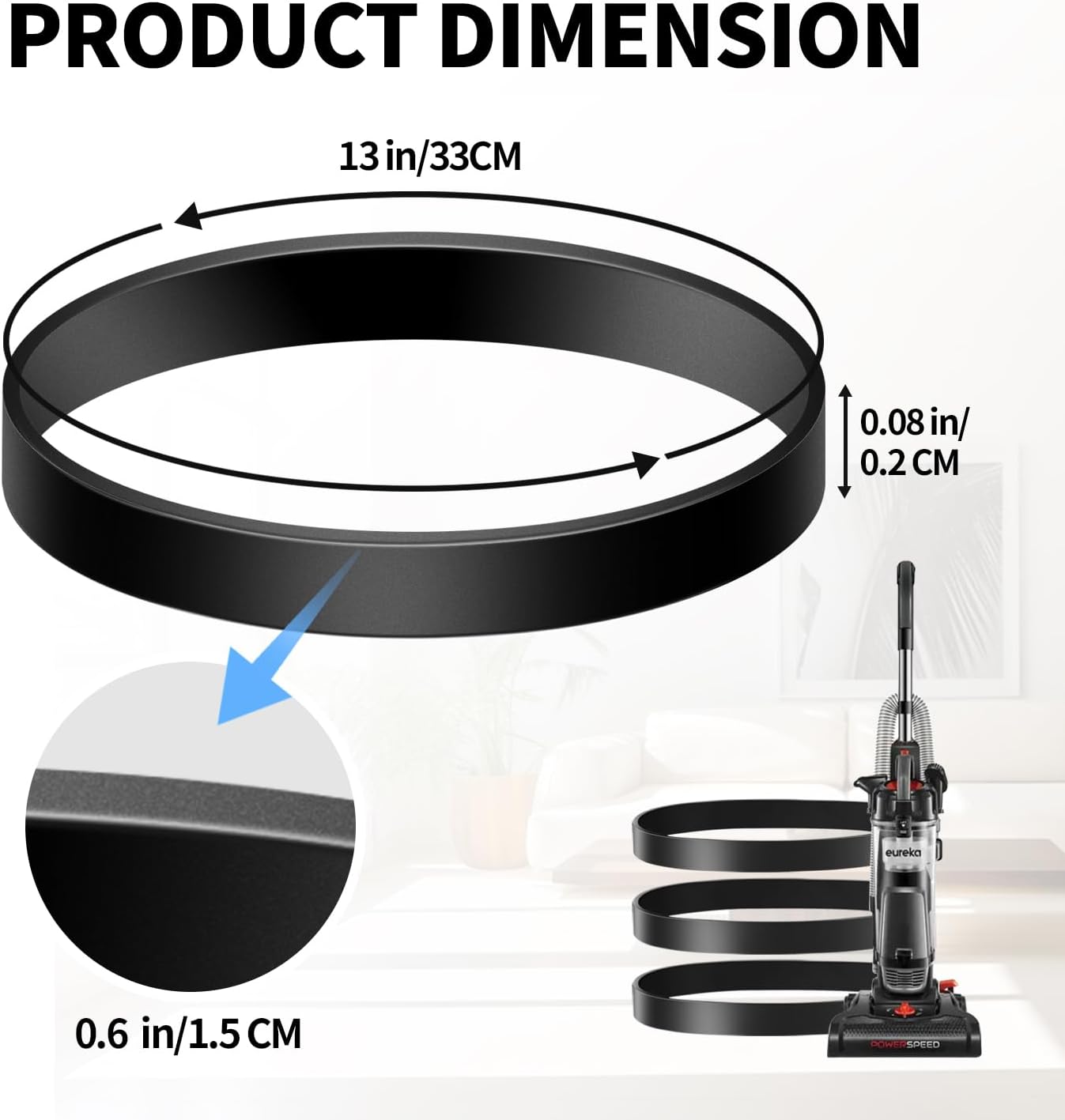 Correas repuesto E0205 para aspiradora Eureka PowerSpeed