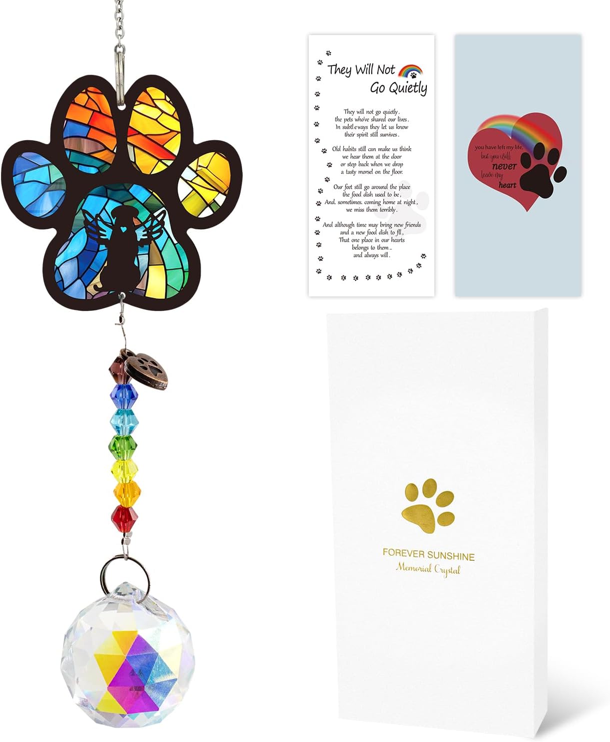 Atrapasoles conmemorativo para perros con tarjeta