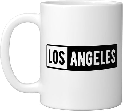 Taza cerámica diseño California Los Angeles blanco