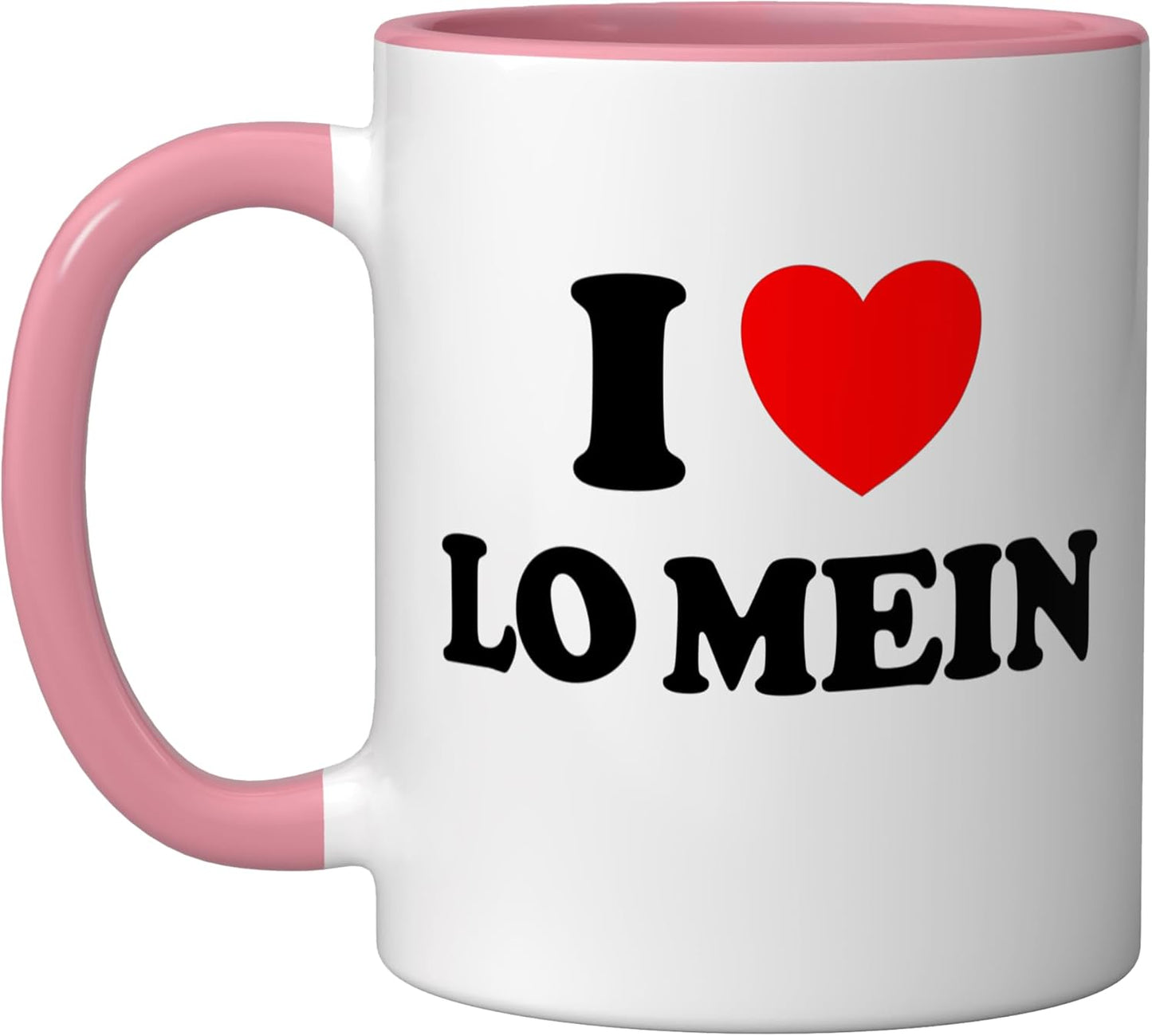 Taza Cerámica LoMein Corazón Rosa/Blanco