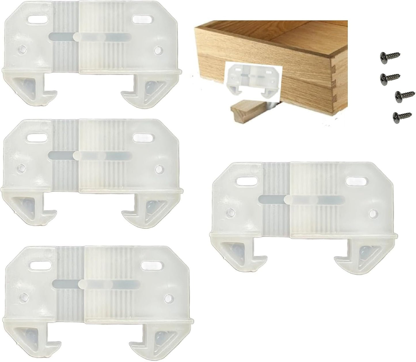 Guías cajón ajustables riel 1/4-5/16 pulg set 4