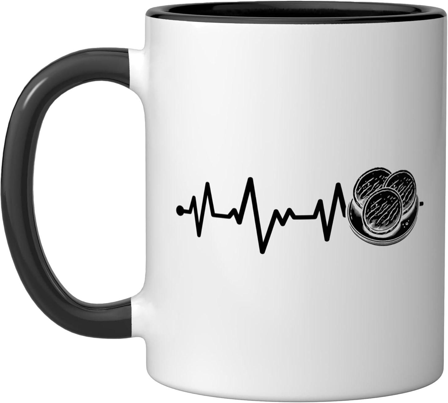 Taza cerámica para pupusas negra/blanca