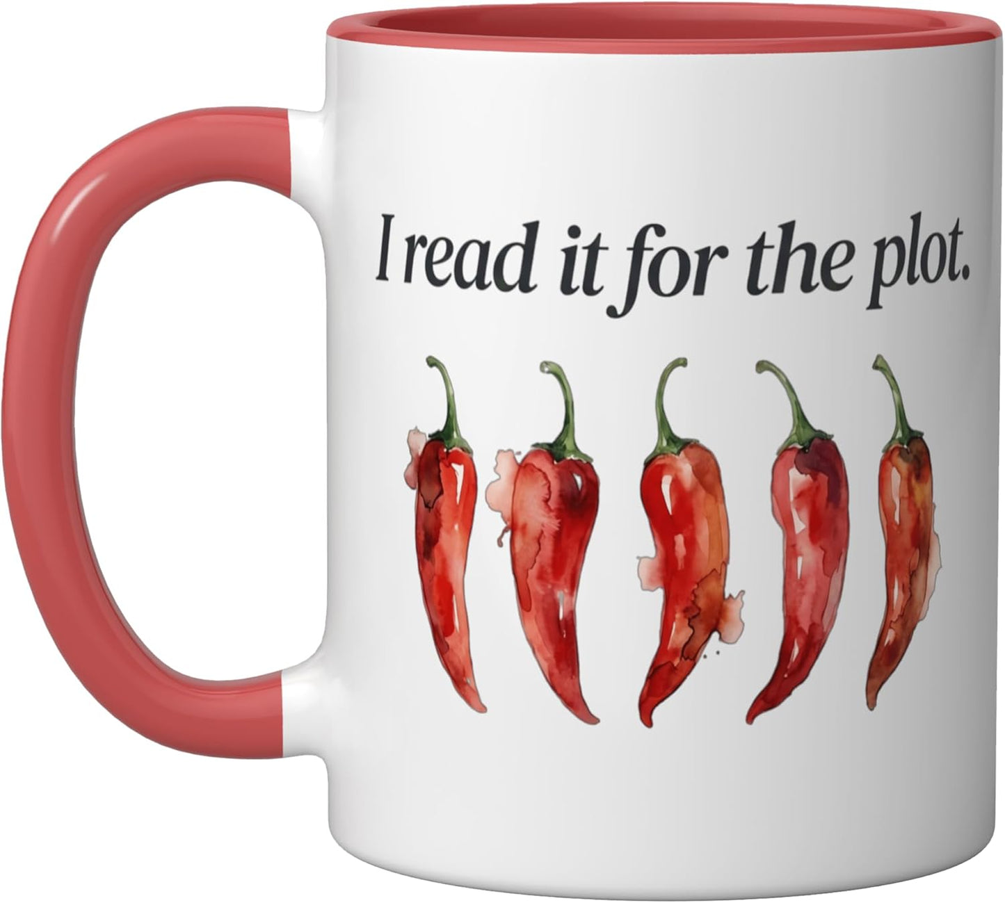 Taza de cerámica para pintura al agua con diseño picante rojo/blanco