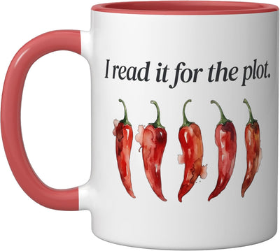 Taza de cerámica para pintura al agua con diseño picante rojo/blanco