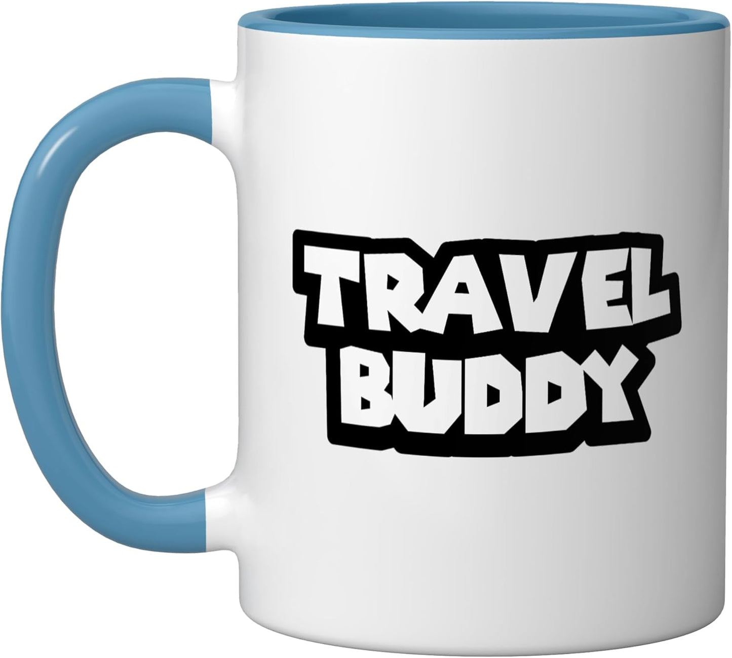 Taza cerámica Travel Buddy azul/blanco