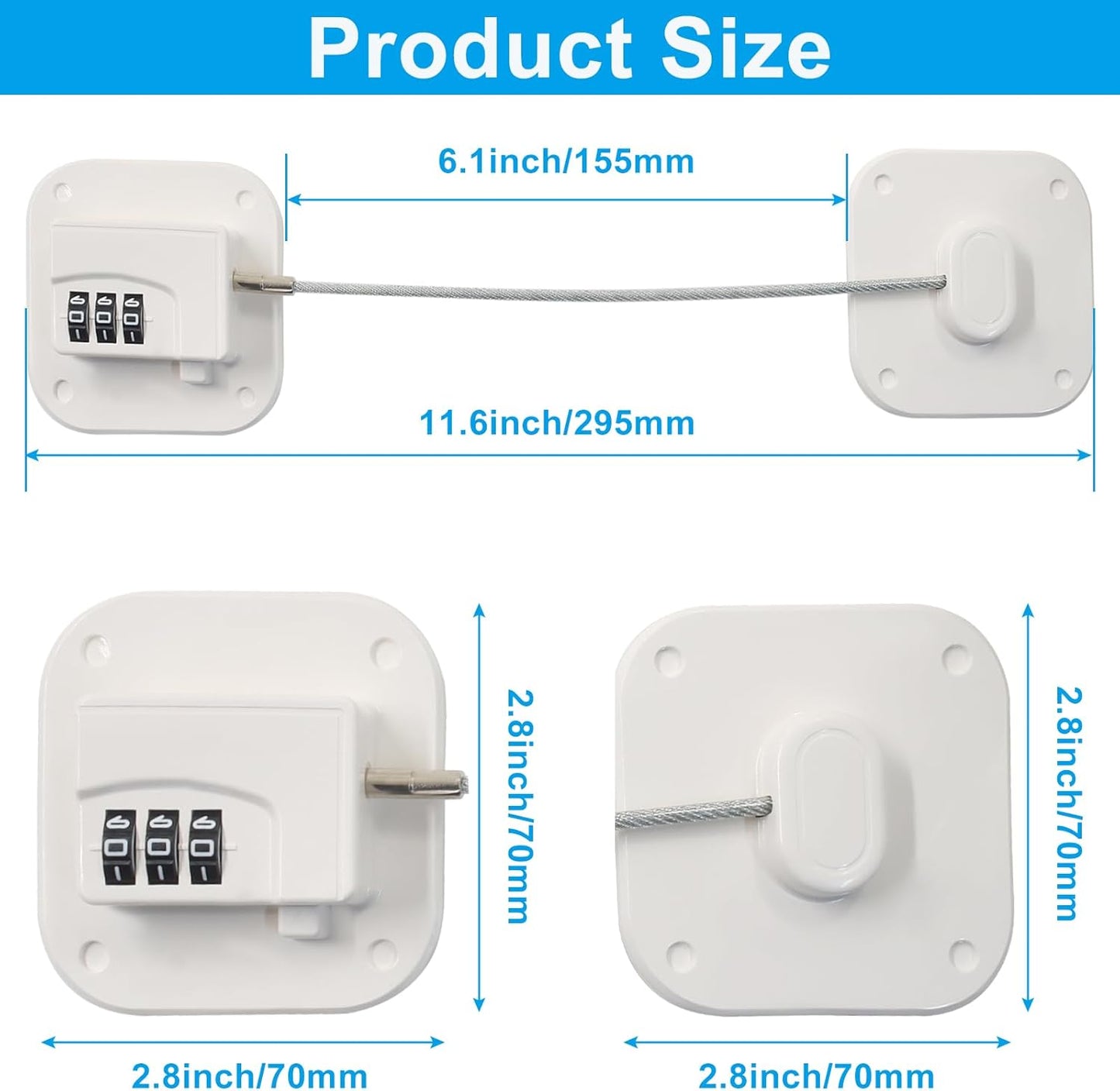 Cerradura combinación refrigerador sistema bloqueo blanco
