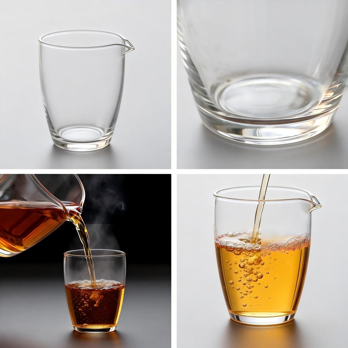 Taza vidrio borosilicato 12oz para té y café