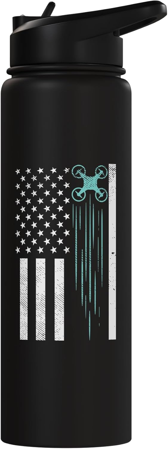 Botella de agua aislada estampado bandera americana regalo piloto
