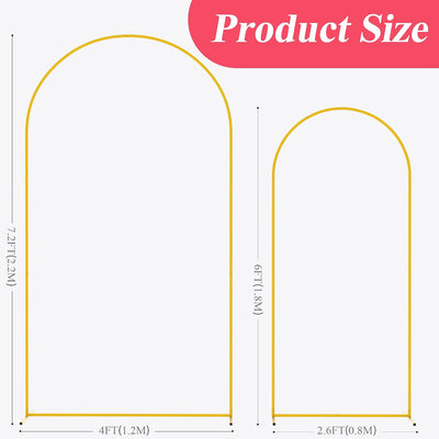 2 Soportes arco metal telón 7.2x6ft dorado ceremonia boda