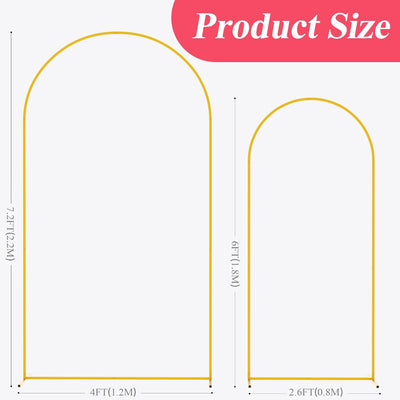 2 Soportes arco metal telón 7.2x6ft dorado ceremonia boda