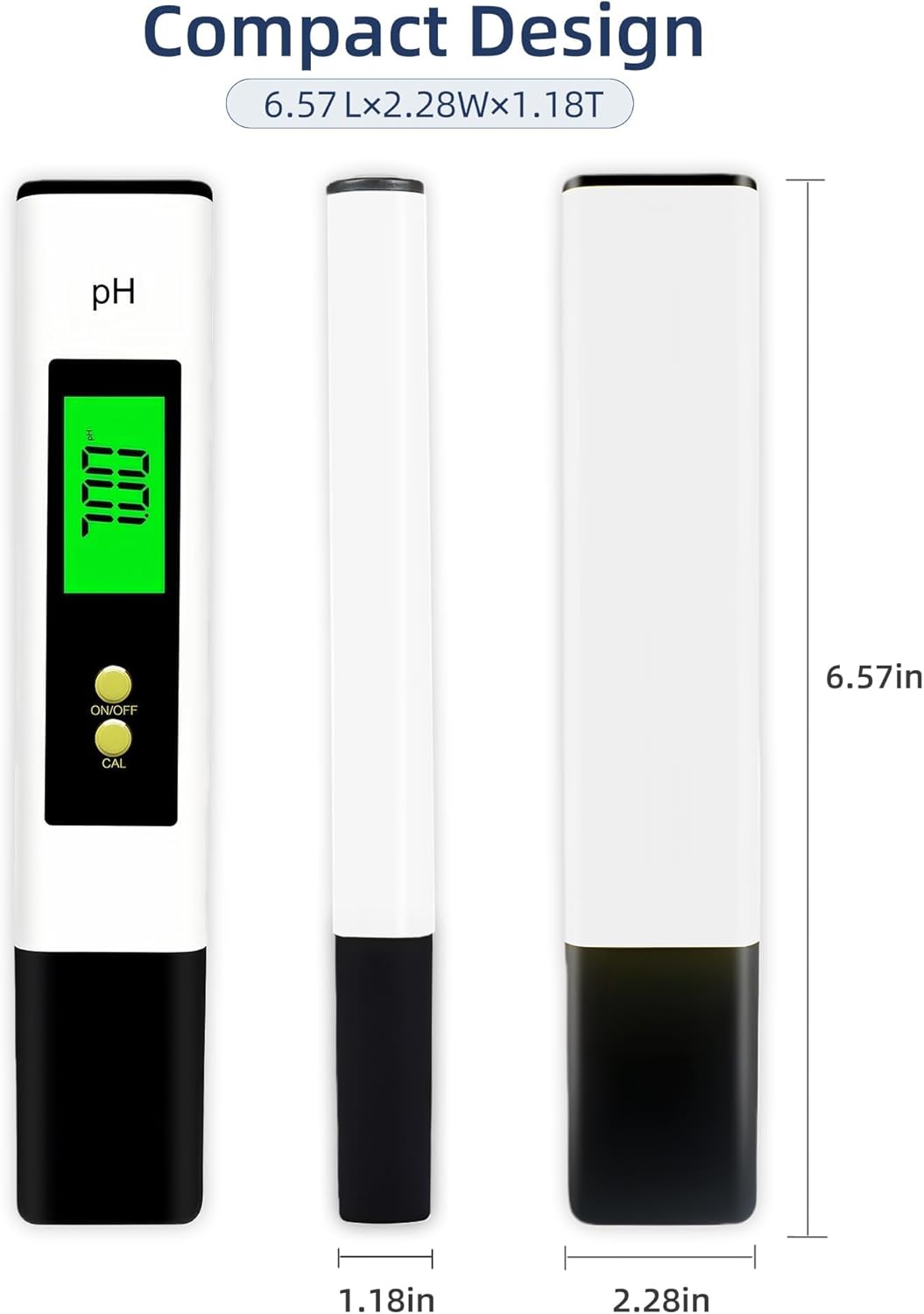 Medidor digital de pH para agua portátil con pantalla retroiluminada