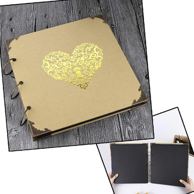 Álbum bricolaje 10x10pulg 50págs 3 anillos 408 piezas champán