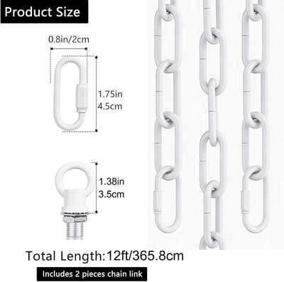 Cadena lámpara blanca 12ft metal ajustable carga 66lb