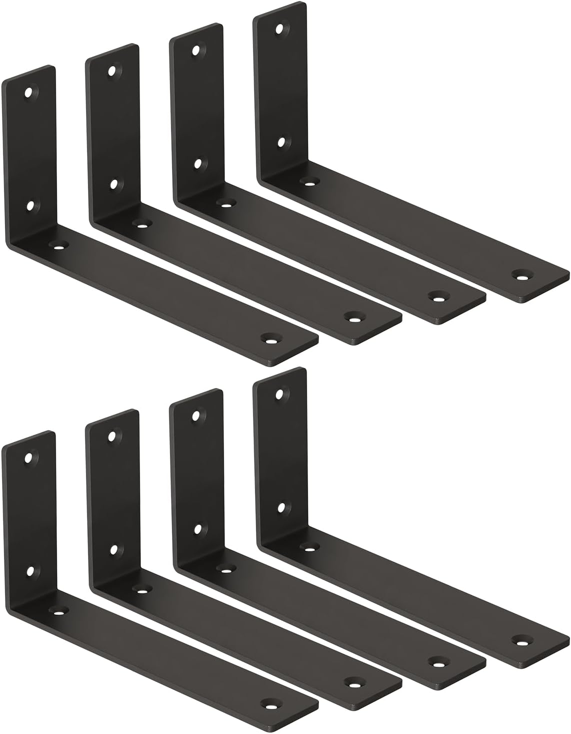 Soportes flotantes hierro negro 10x6x1.5 pulg metal rústico