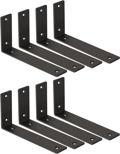 Soportes flotantes hierro negro 10x6x1.5 pulg metal rústico