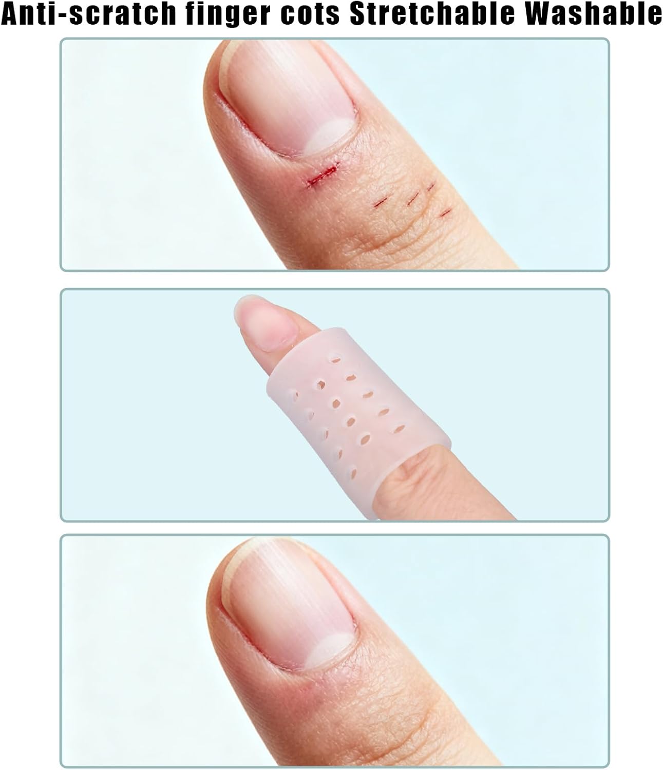 10 fundas antipiel para dedos 1.2x0.7in reutilizables transpirables
