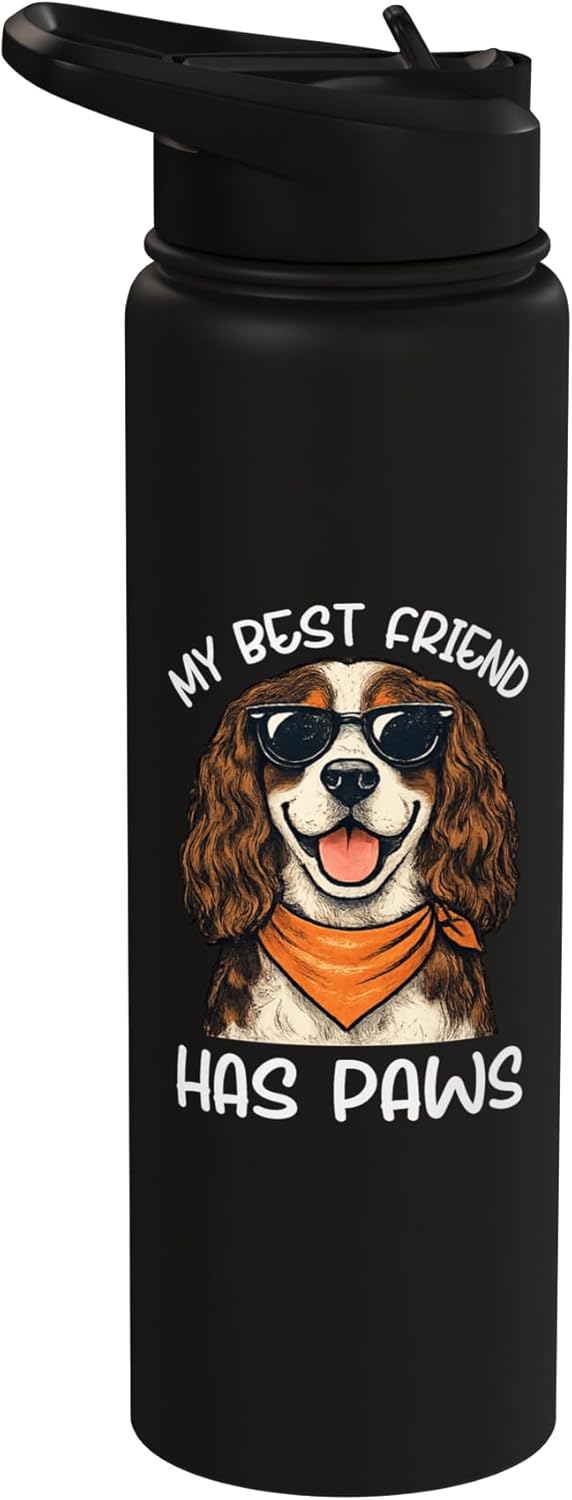 Botella agua acero inox aislada perro amante