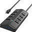 Toma corriente metal 8 enchufes 4 USB 20A 4ft ETL
