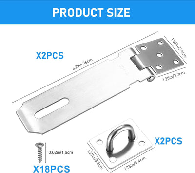 Pestillo cerrojo acero inox 5pulg set 2