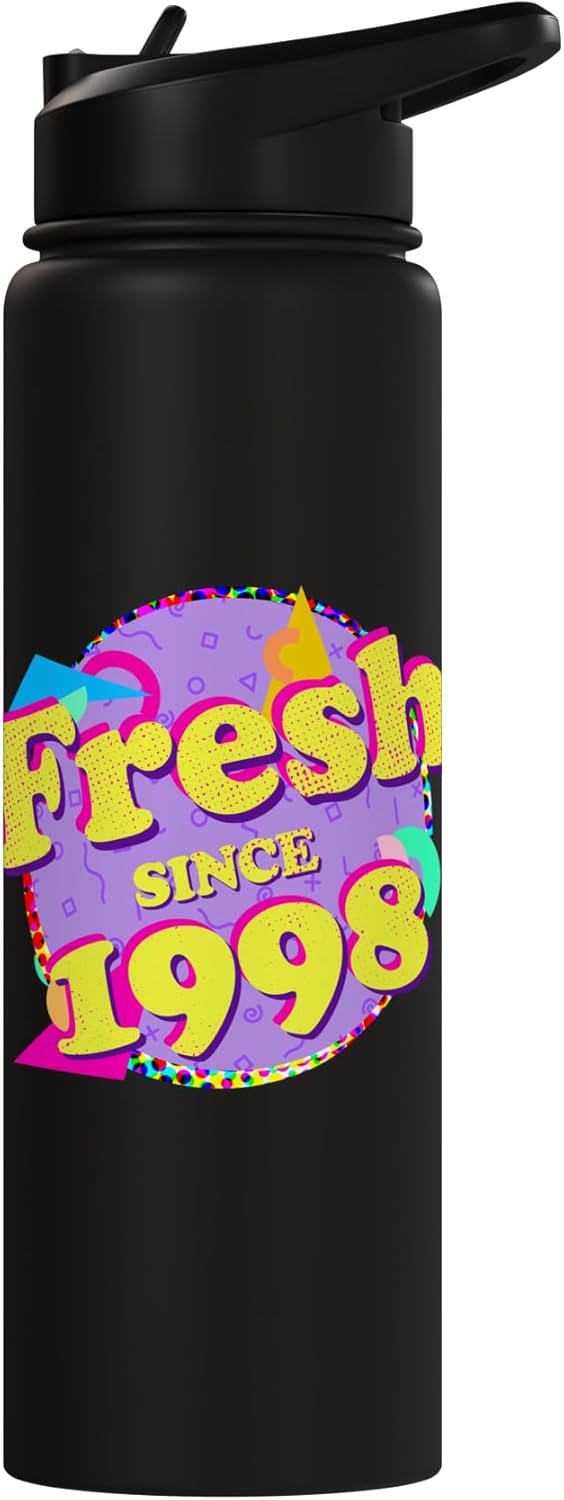 Botella agua acero inox aislada estilo 90s