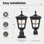 Lámpara solar poste aluminio LED impermeable