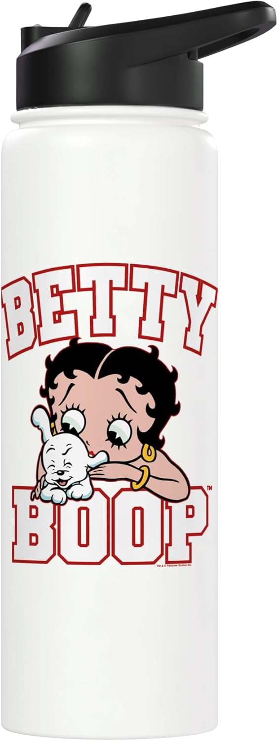 Fuente Betty Boop con botella de agua aislada de acero inoxidable