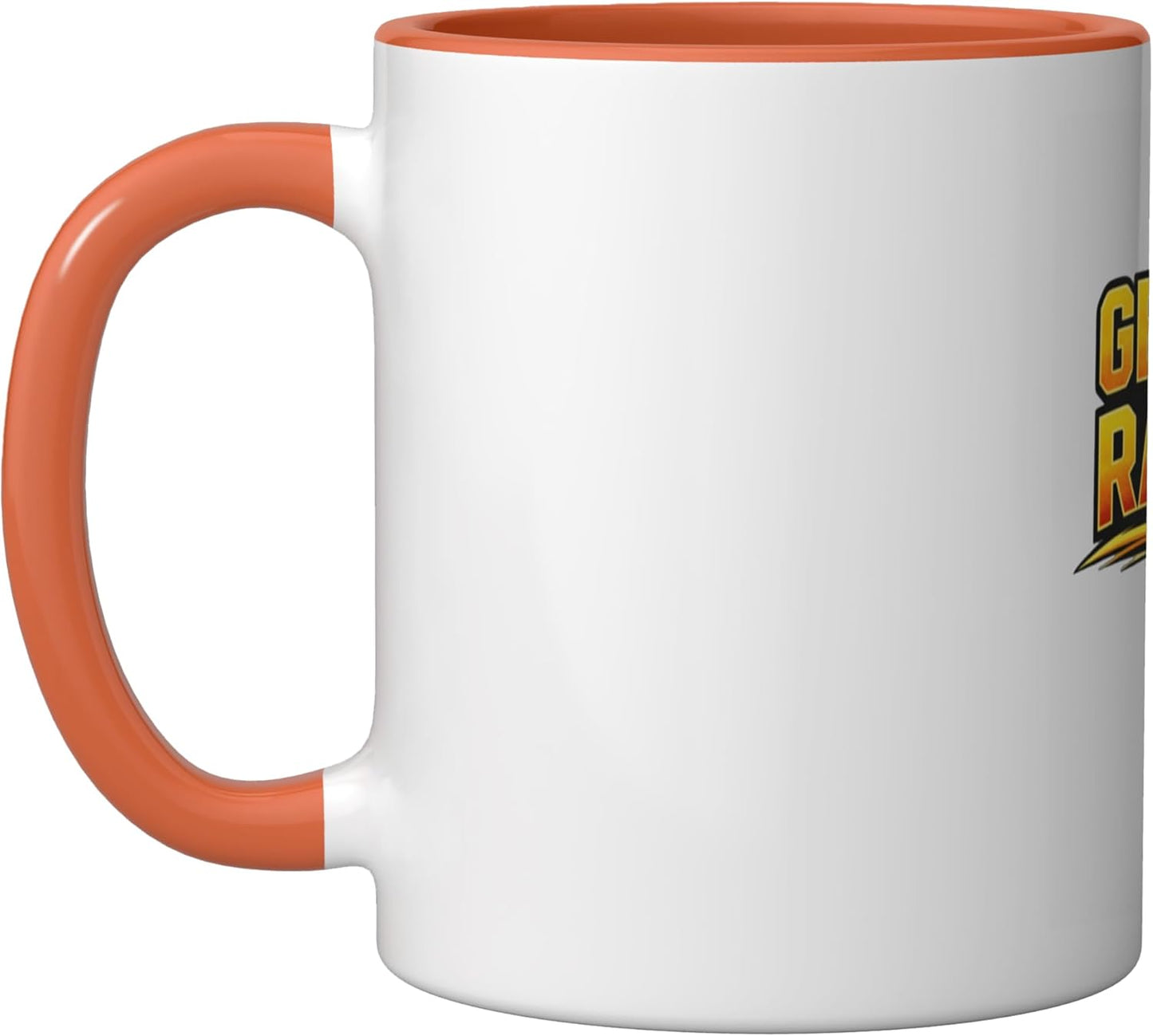Taza Cerámica para Gamers con Mentalidad Competitiva Naranja/Blanco