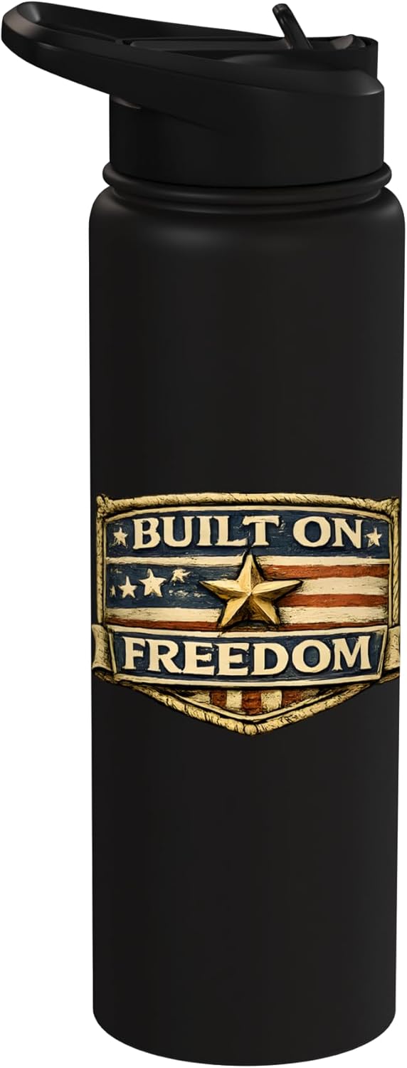 Botella agua acero inox vintage bandera USA
