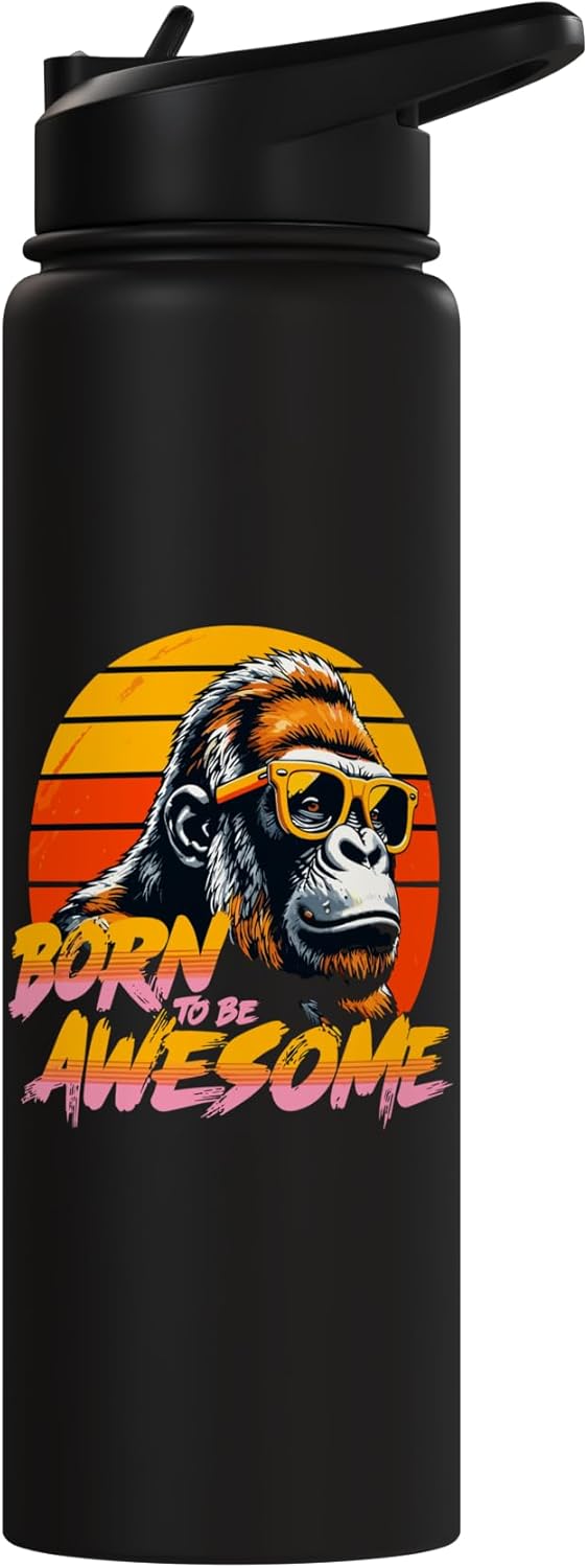 Botella de agua acero inoxidable Gorilla vintage sin BPA