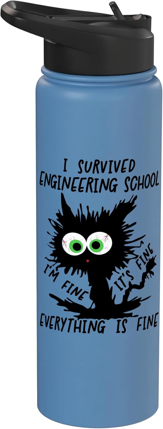 Botella de agua acero inoxidable aislada I Survived Engineering School