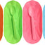 Juego cuencos y cucharas postre reutilizables varios colores