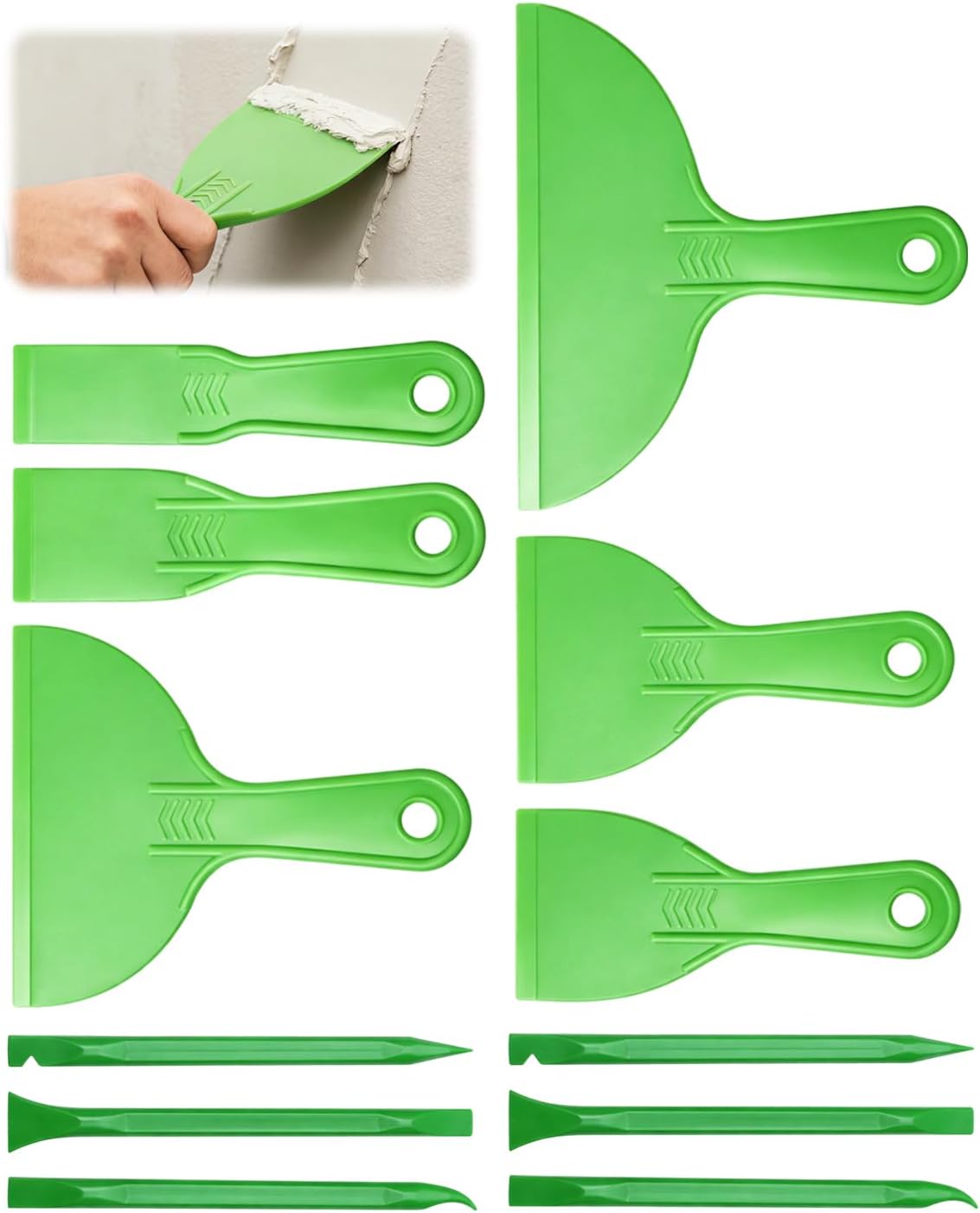 Set 12 Cuchillos Plástico Masilla y 6 Raspadores Flexibles